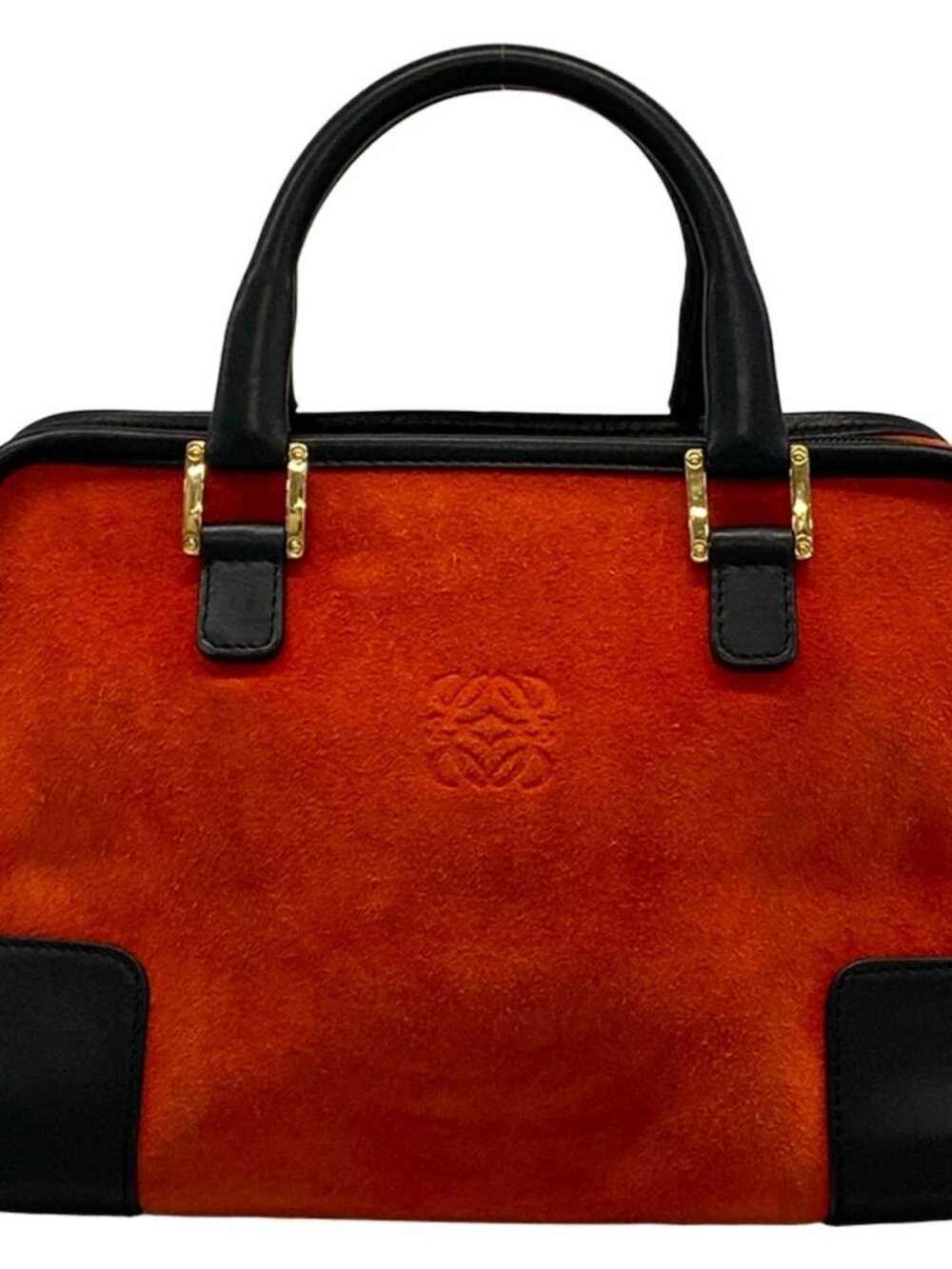 LOEWE Amazona Red Black Suede Leather Handbag